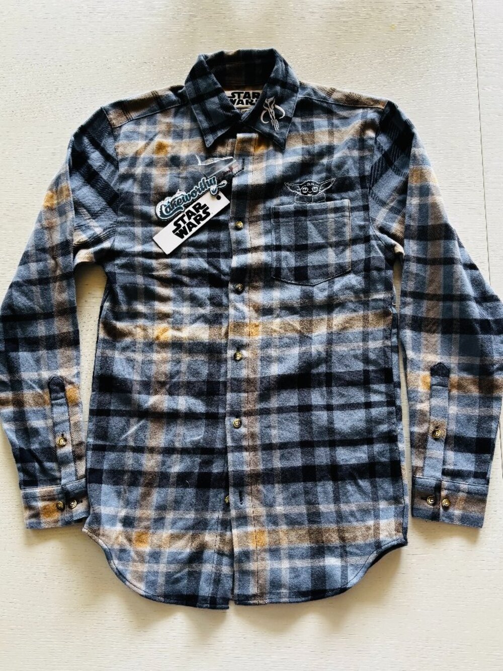 Cakeworthy Star Wars The Mandalorian Grogu This Is The Way Plaid Flannel Shirt
